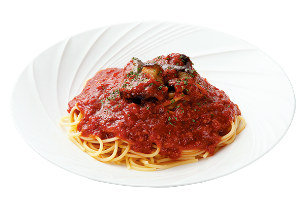 揚げナスのミートソースパスタ